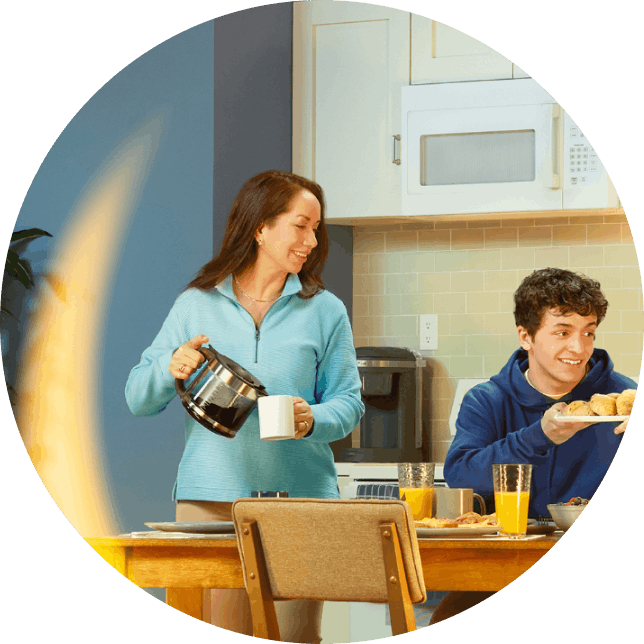 Mom pouring coffee
